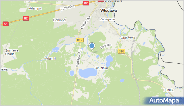 mapa Kolonia Okuninka, Kolonia Okuninka na mapie Targeo